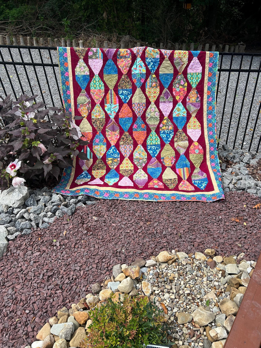 Handmade Paper Lanterns Quilt – Twin Size (72”x92”) – Cozy Quilt Design, Kindred Sketches Fabric, Ready to Ship