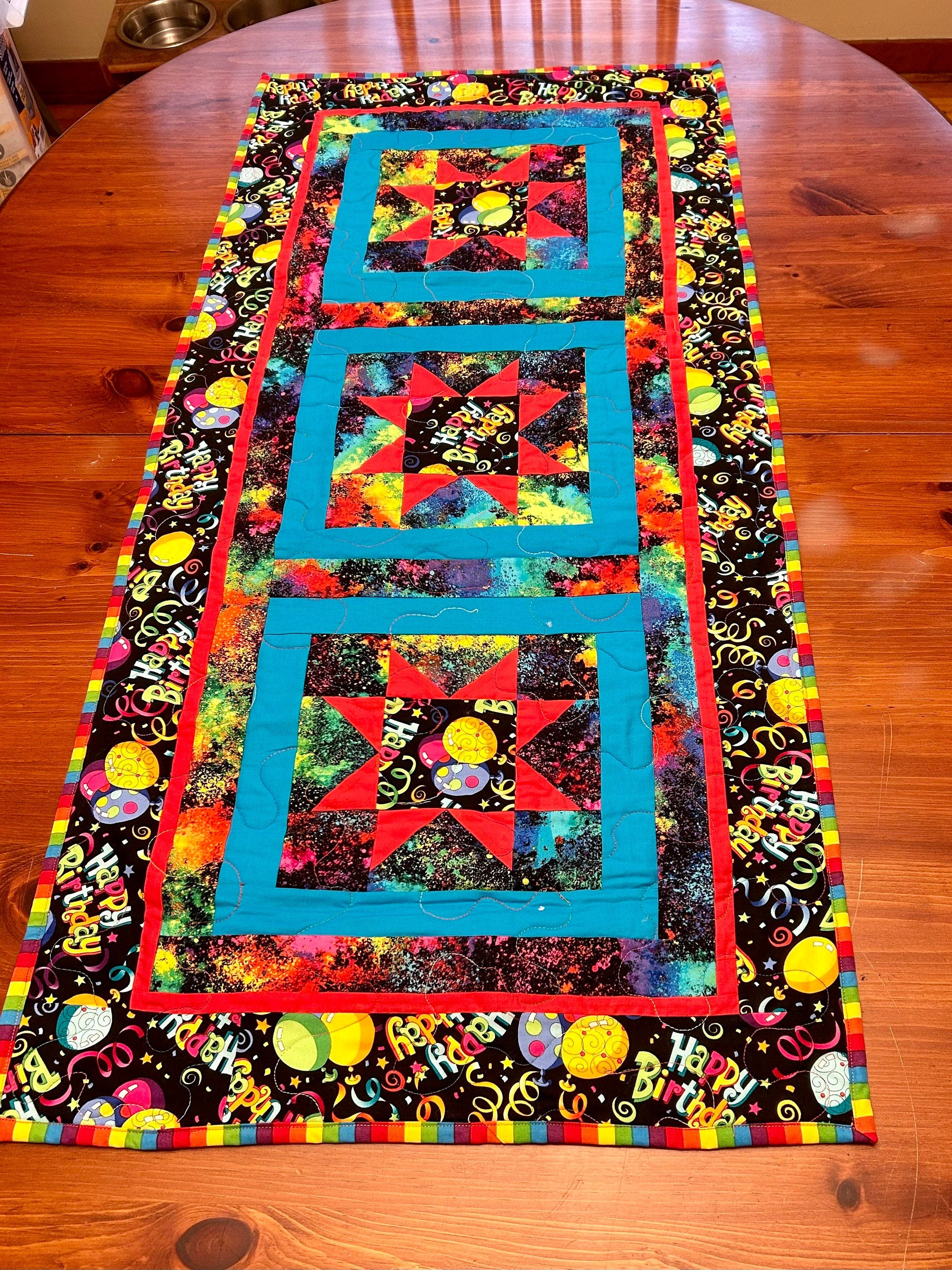 Birthday Table Runner, Birthday Decorations, Home Decor, Gender Neutral Birthday, Family Tradition, Housewarming Gift, Wedding Gift