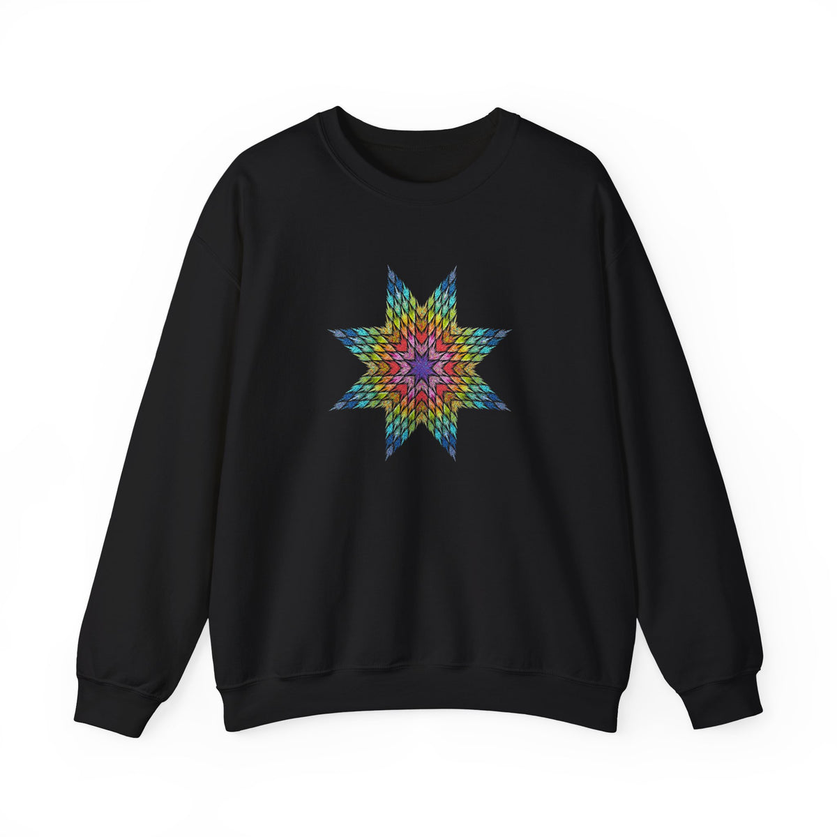Dark Imagination Star Quilt Gideon Sweatshirt | Wearable Quilt Art