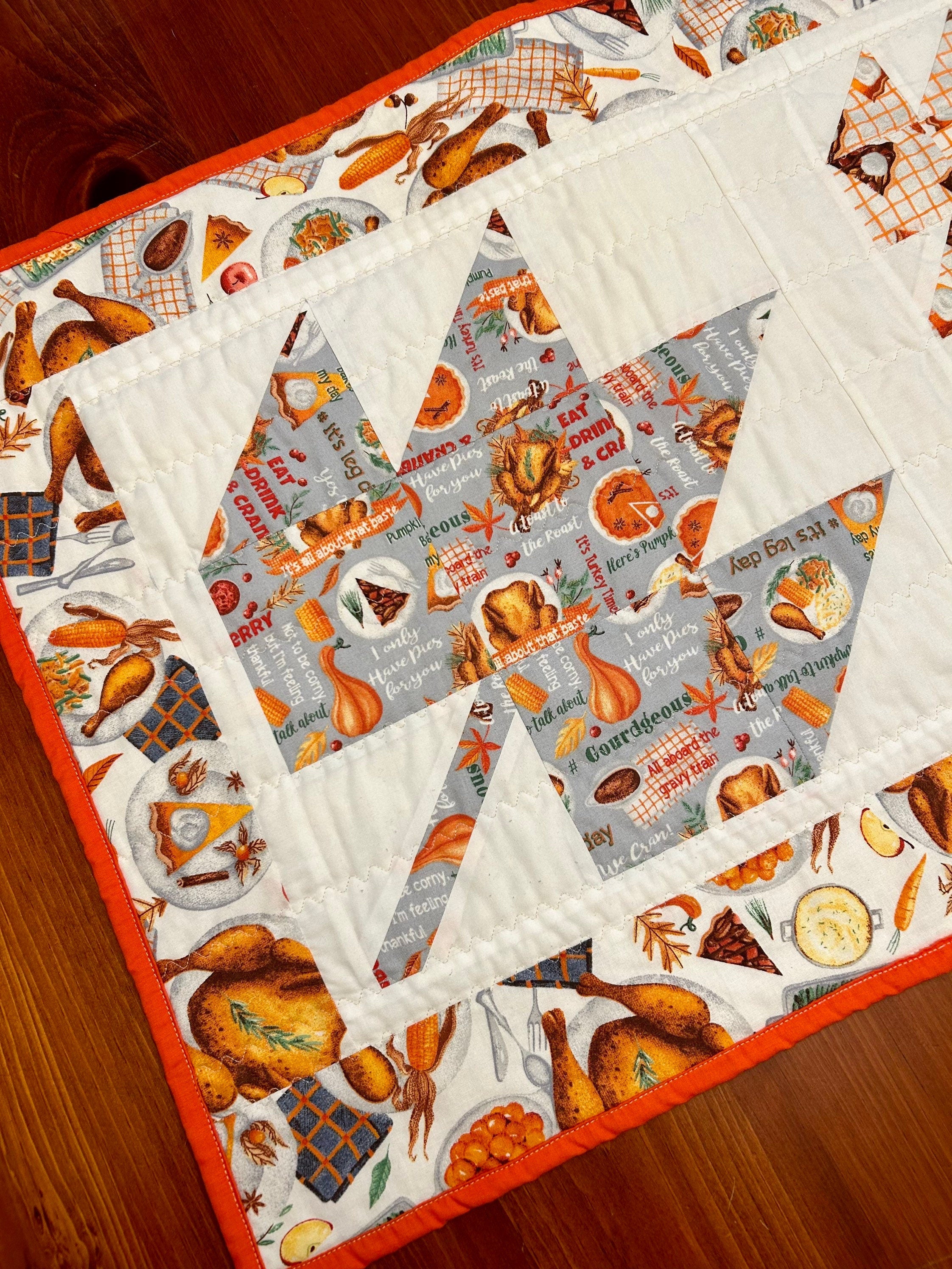 Thanksgiving Table Runner, Festive Fall Leaf Decor, Leaves, Quilted Home Decor, Fall Tablescape, Handmade Gift, Unique Housewarming Present
