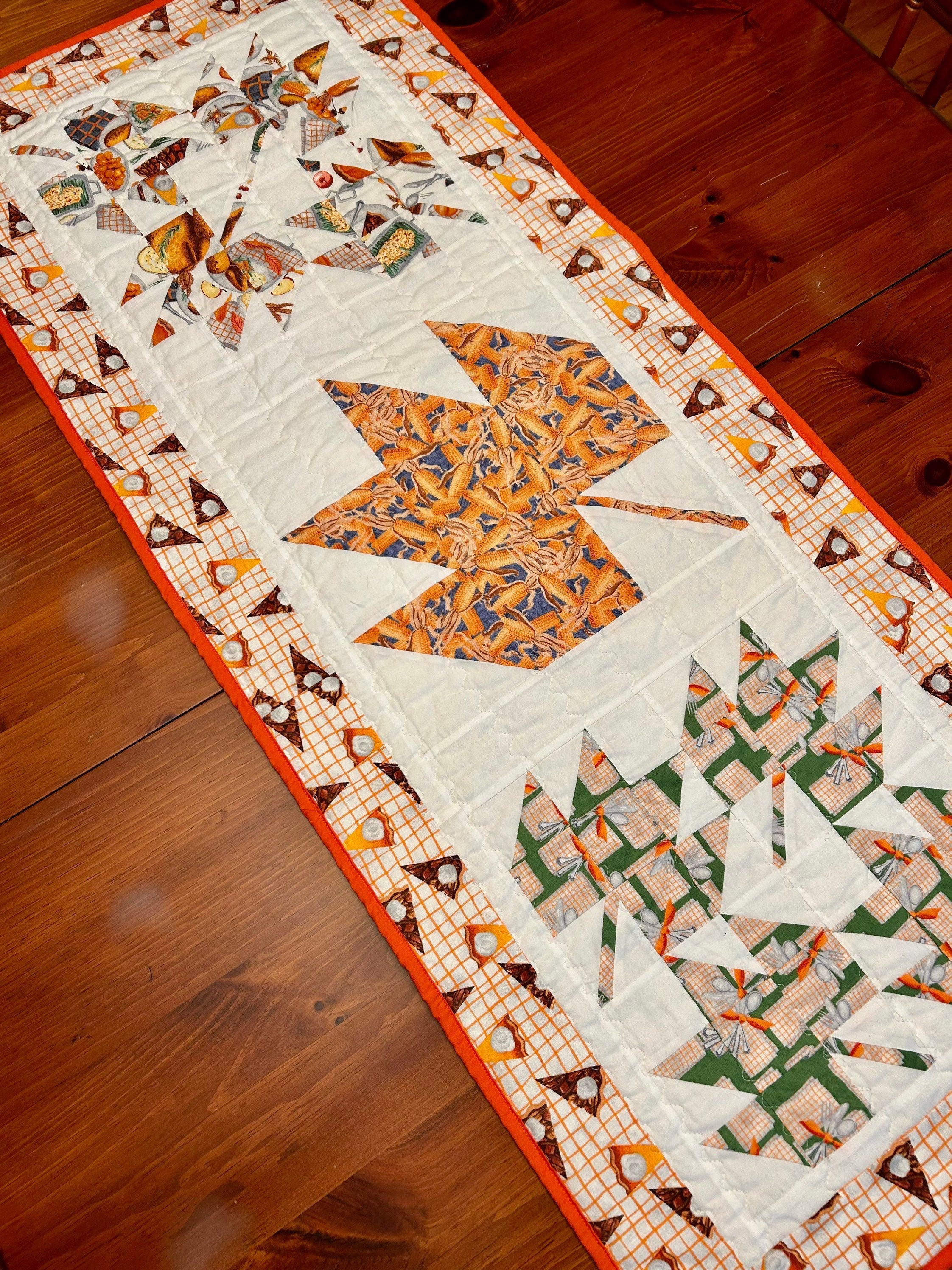 Thanksgiving Table Runner, Festive Fall Leaf Decor, Leaves, Quilted Home Decor, Fall Tablescape, Handmade Gift, Unique Housewarming Present