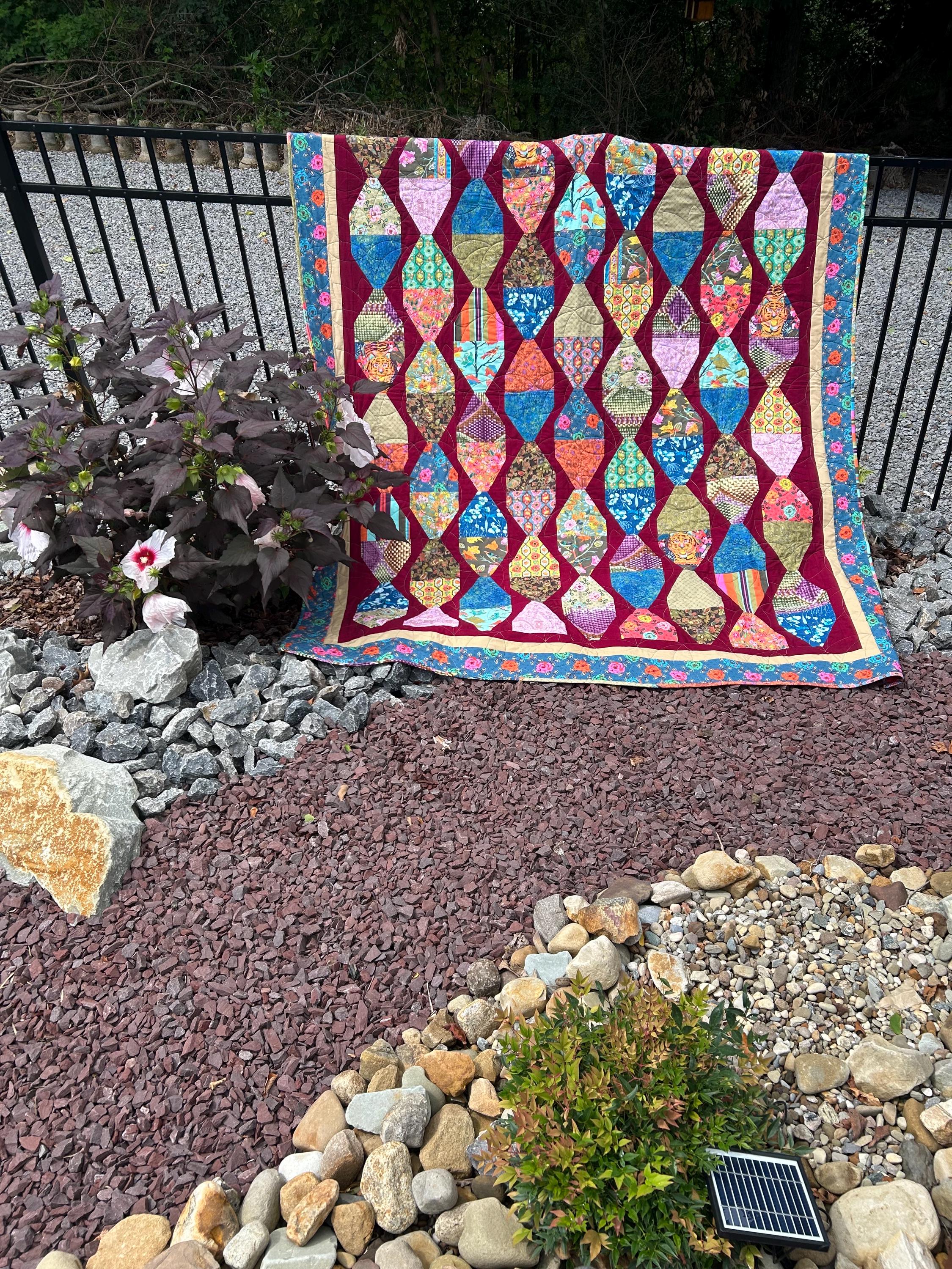 Handmade Paper Lanterns Quilt – Twin Size (72”x92”) – Cozy Quilt Design, Kindred Sketches Fabric, Ready to Ship