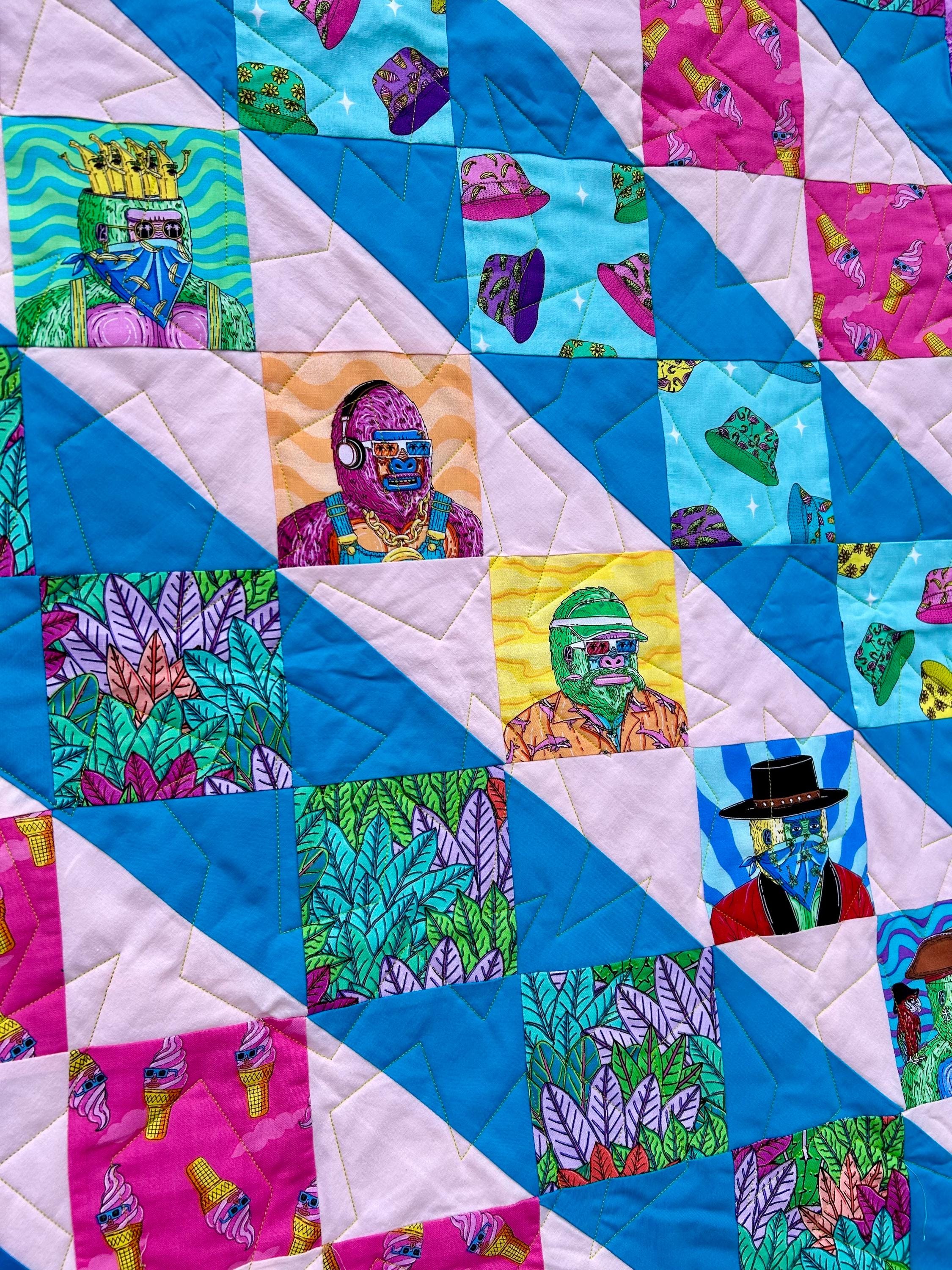 Vibrant Mulga Kongz Quilt - Handmade Throw Quilt